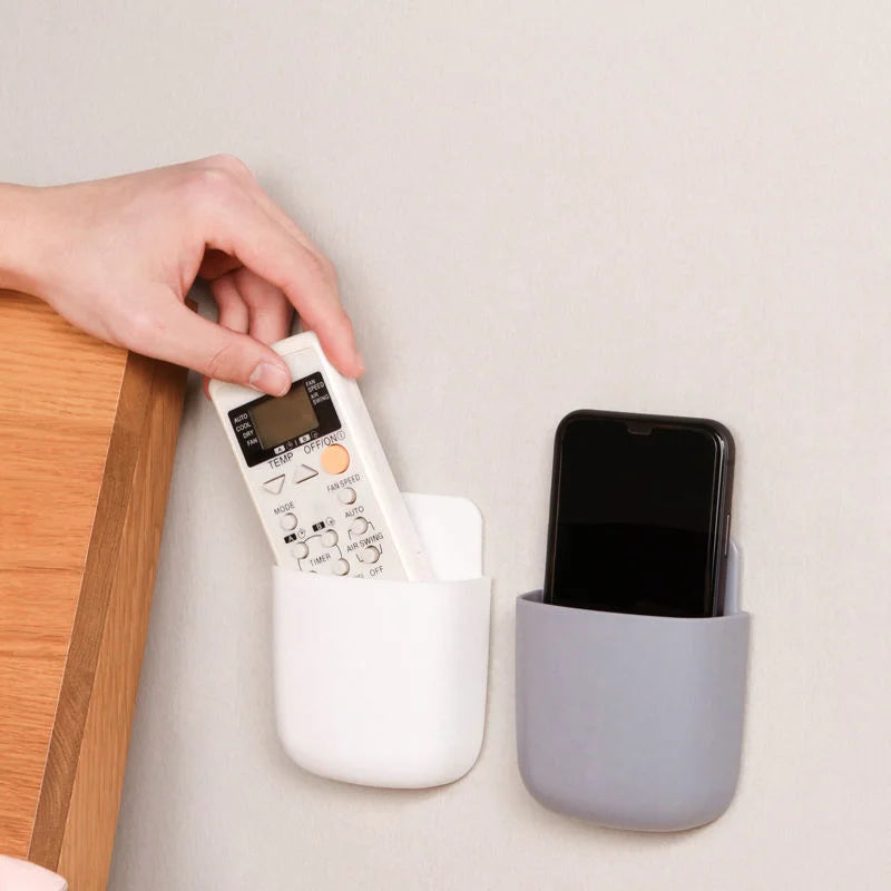 Wall-Mounted Storage Box – Phone & Remote Holder Stand