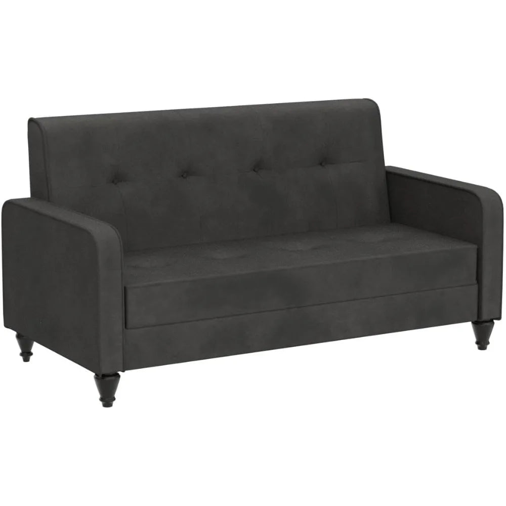 Velvet Mini Loveseat Sofa with Tufted Cushion