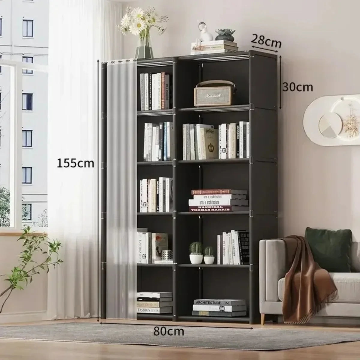 6/5-Layer Dustproof Wardrobe & Bookshelf