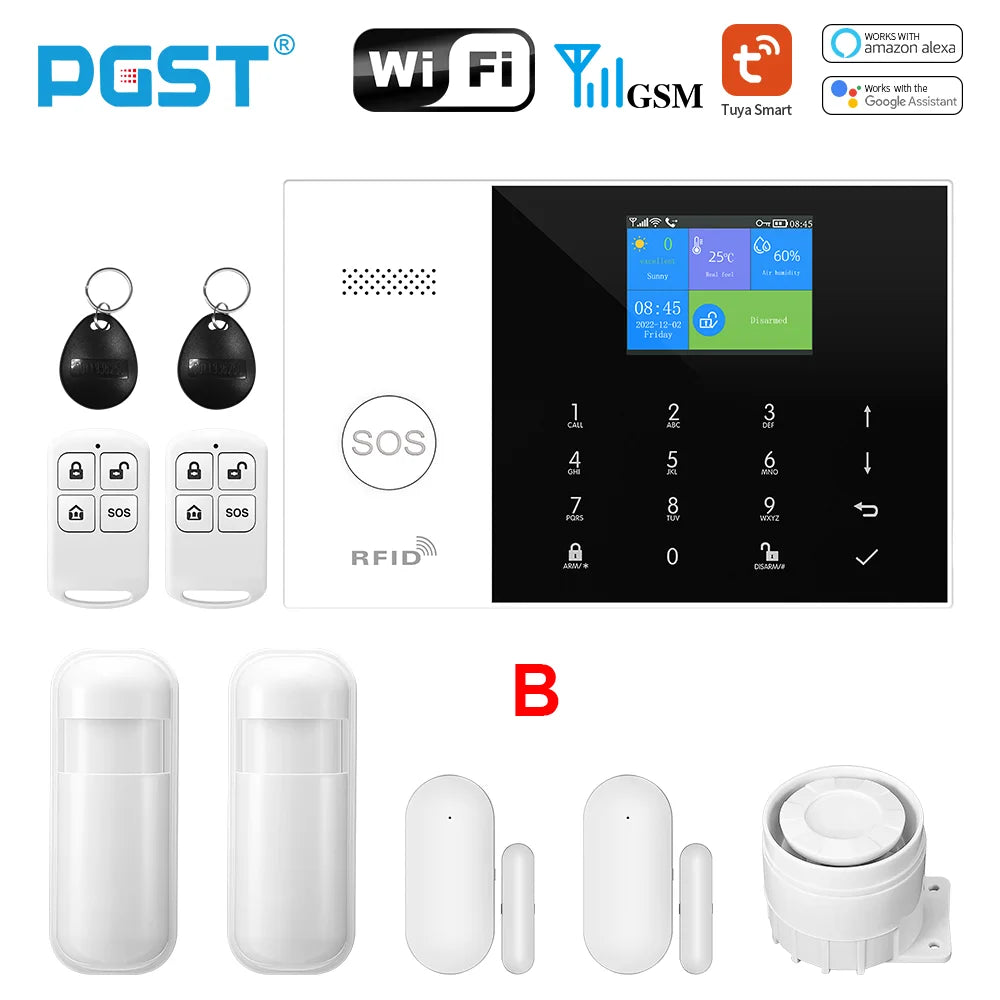 PGST Tuya Smart WiFi GSM Home Alarm System