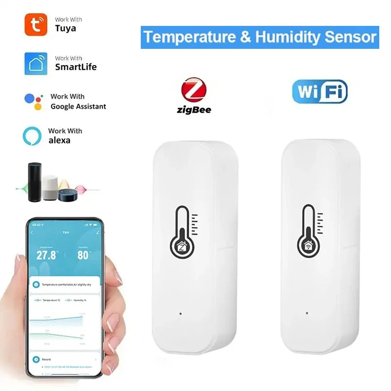 2PCS Tuya Zigbee WiFi Temp & Humidity Sensors