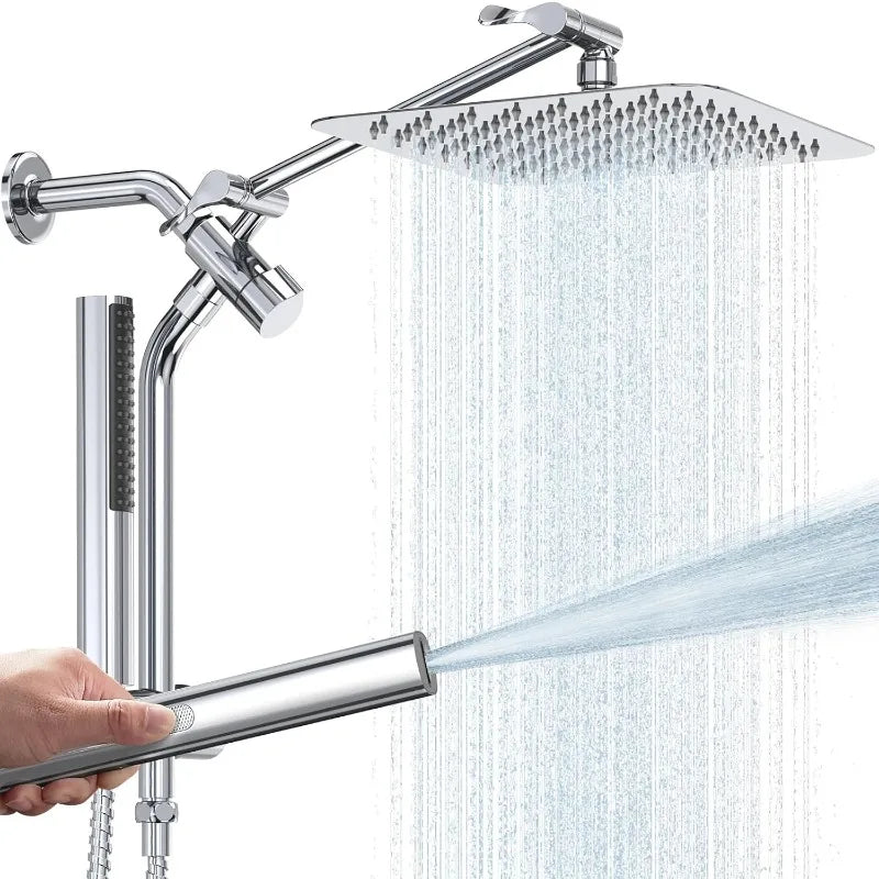 10" All-Metal Rain & Handheld Shower Head Combo