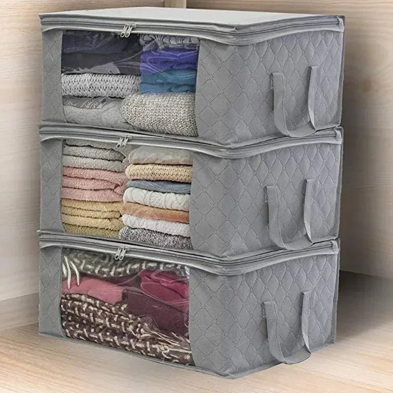 Large Capacity Foldable Fabric Clothes Storage Box with Zipper