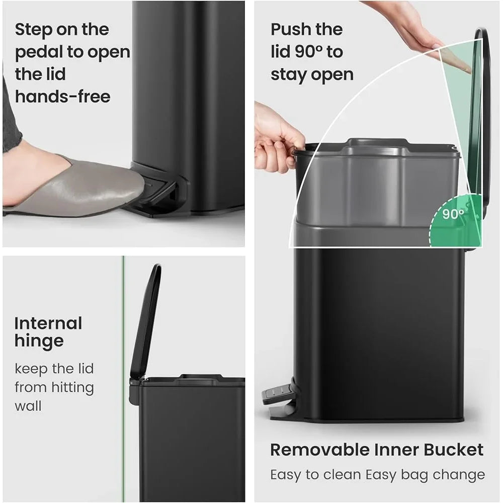 Small Soft-Close Step Trash Can