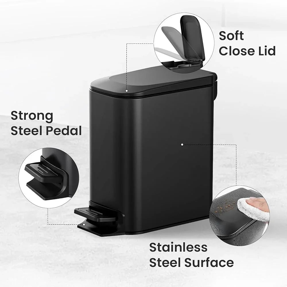 Small Soft-Close Step Trash Can