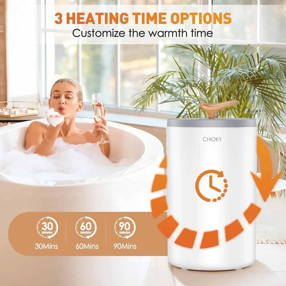Large Bathroom Towel Warmer Bucket with Timer & Fragrance