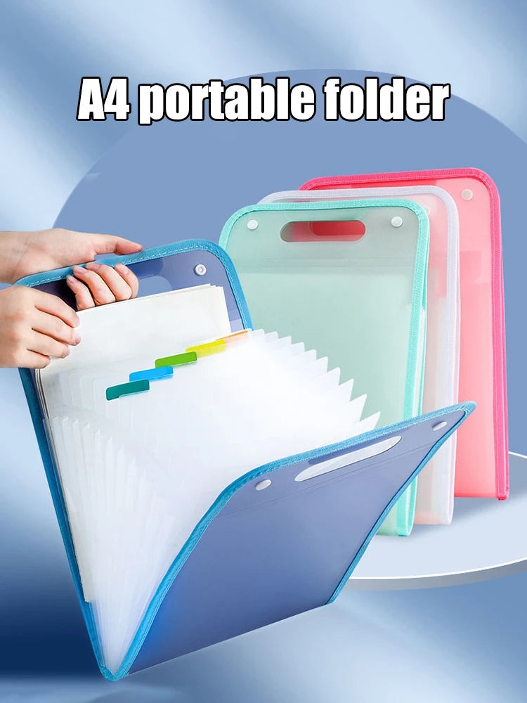 A4 Handheld File Organizer – 13-Layer Document Storage Bag
