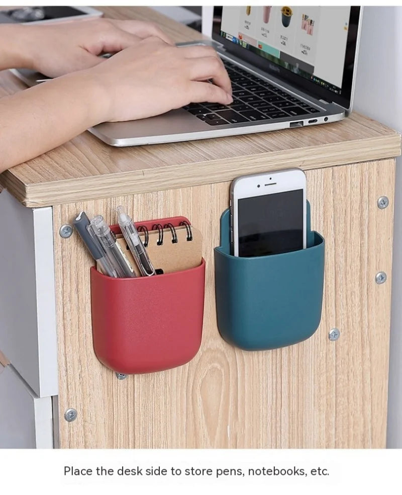Wall-Mounted Storage Box – Phone & Remote Holder Stand