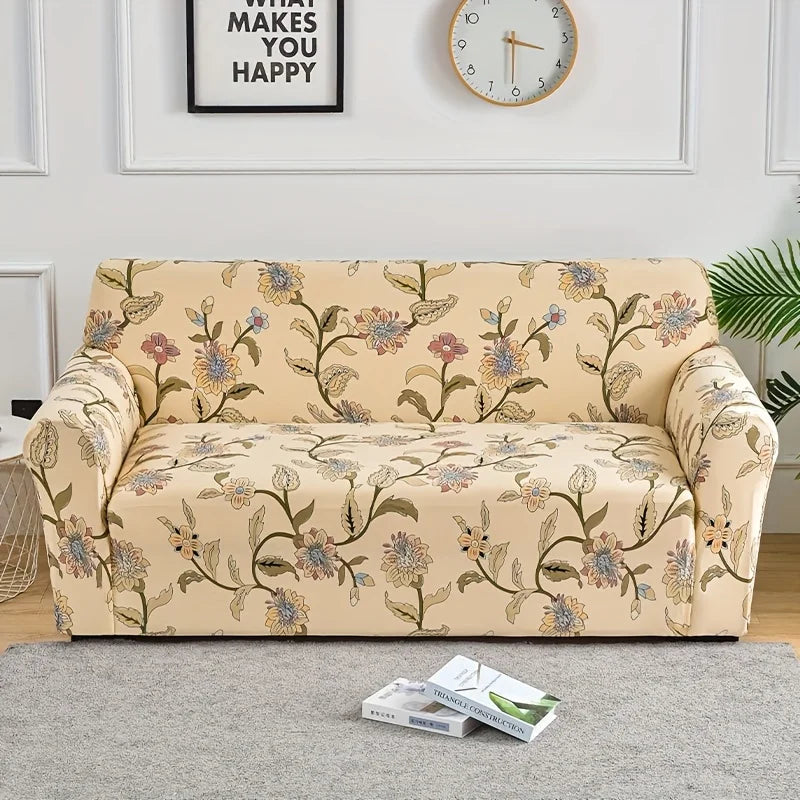 Flower Print Elastic Spandex Sofa Cover
