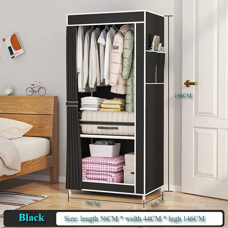 Dustproof Fabric Wardrobe – Foldable, Multilayer, Large Capacity