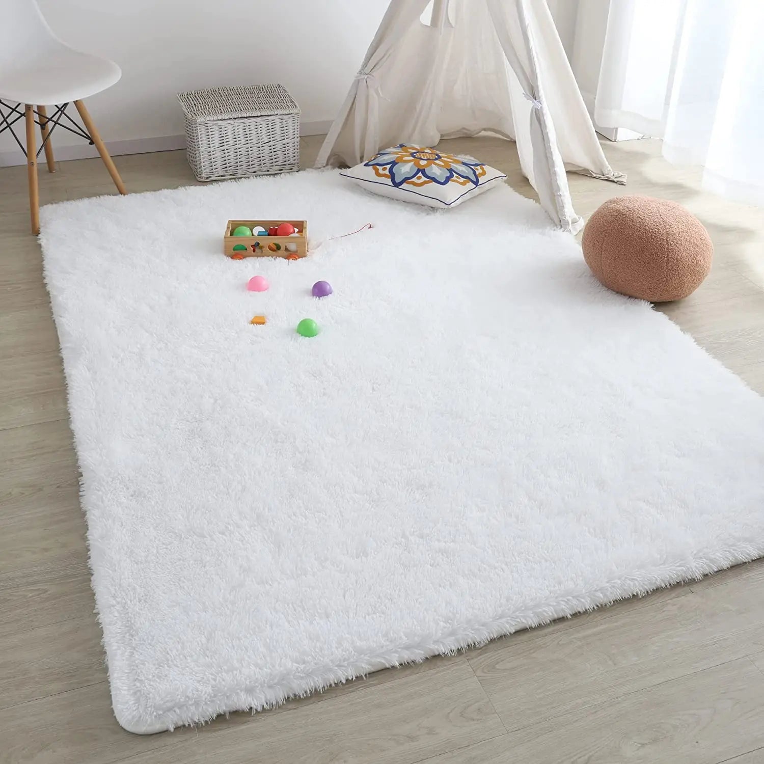 Plush Soft Fluffy Carpet Rug for Living Room & Kids’ Bedroom