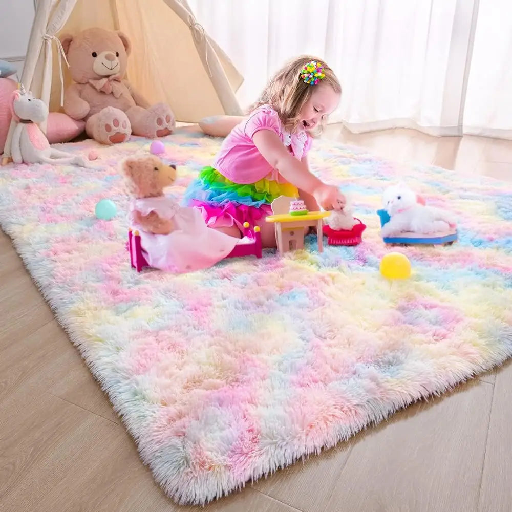 Plush Soft Fluffy Carpet Rug for Living Room & Kids’ Bedroom