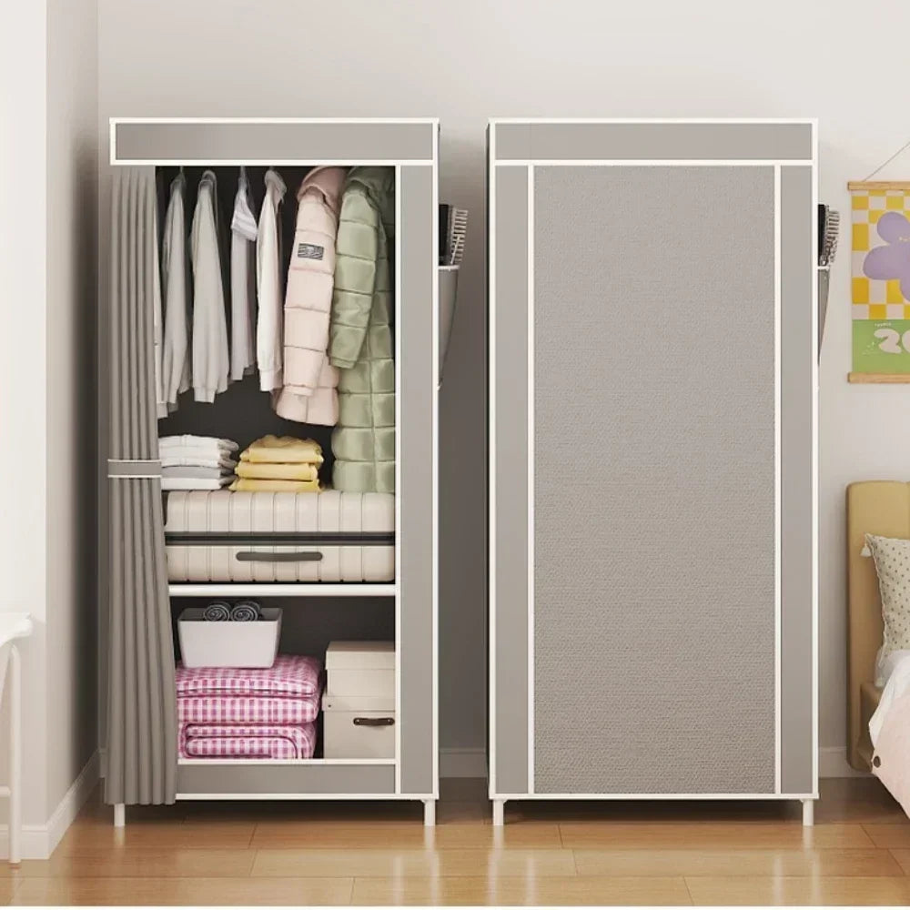 Dustproof Fabric Wardrobe – Foldable, Multilayer, Large Capacity