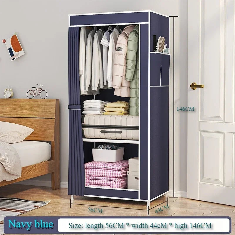 Dustproof Fabric Wardrobe – Foldable, Multilayer, Large Capacity