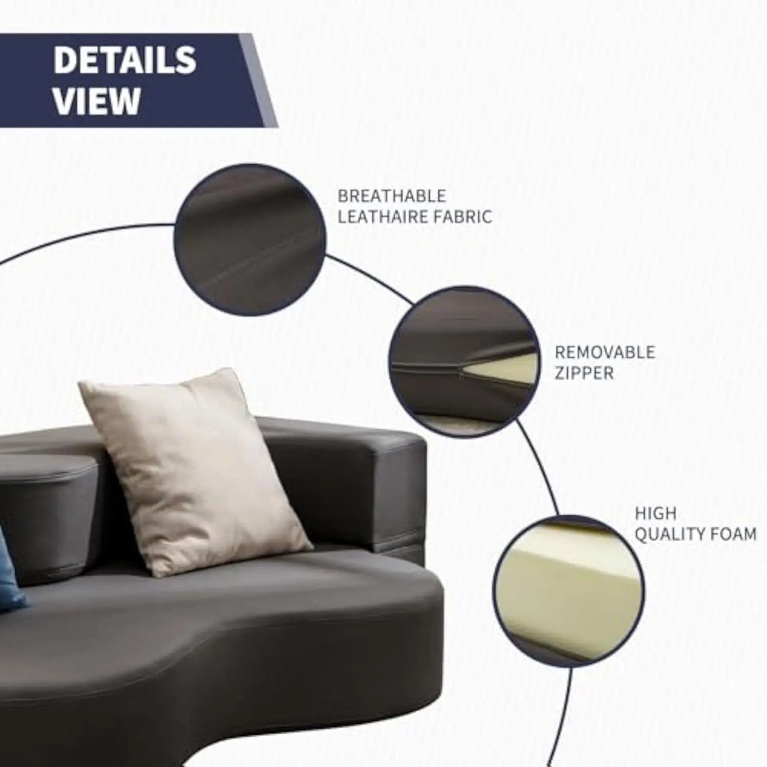 Queen Convertible Foldable Floor Sofa Bed – Leathaire Fabric