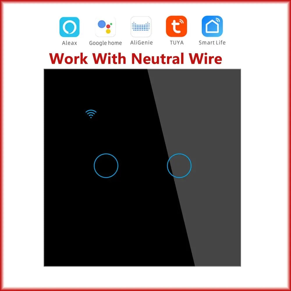 WiFi Touch Light Switch EU – 1/2/3/4 Gang, Tuya & Alexa Compatible