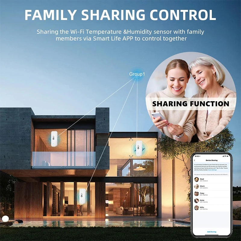 2PCS Tuya Zigbee WiFi Temp & Humidity Sensors