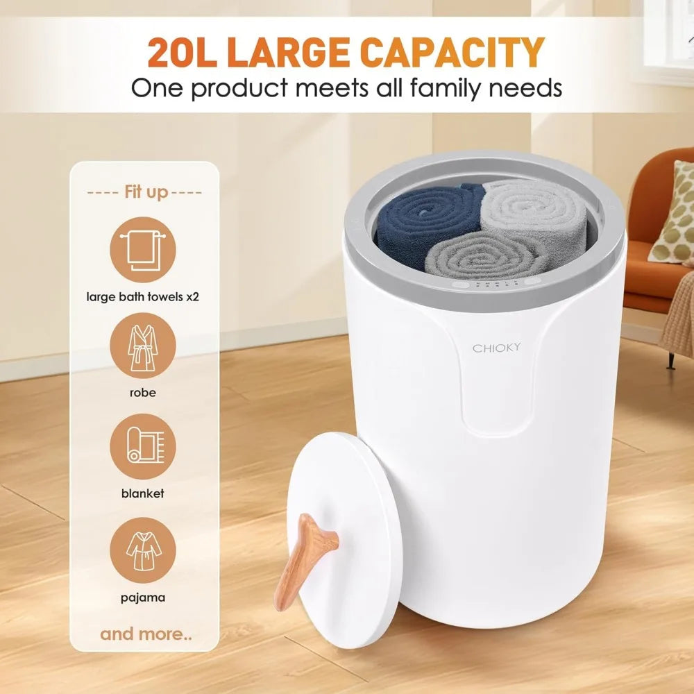Large Bathroom Towel Warmer Bucket with Timer & Fragrance