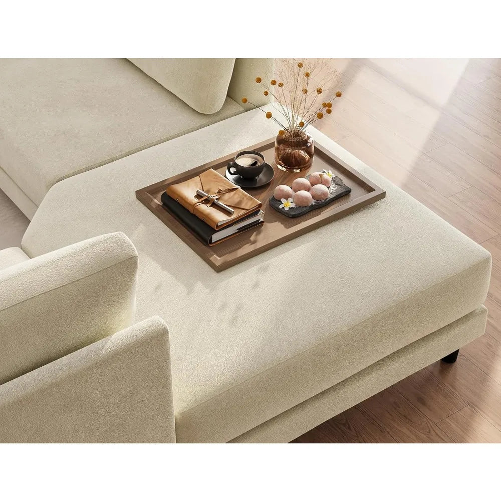 Txtin's Sectional Couches for Living Room, 4 Seat Sectional Couch with Removable Ottoman