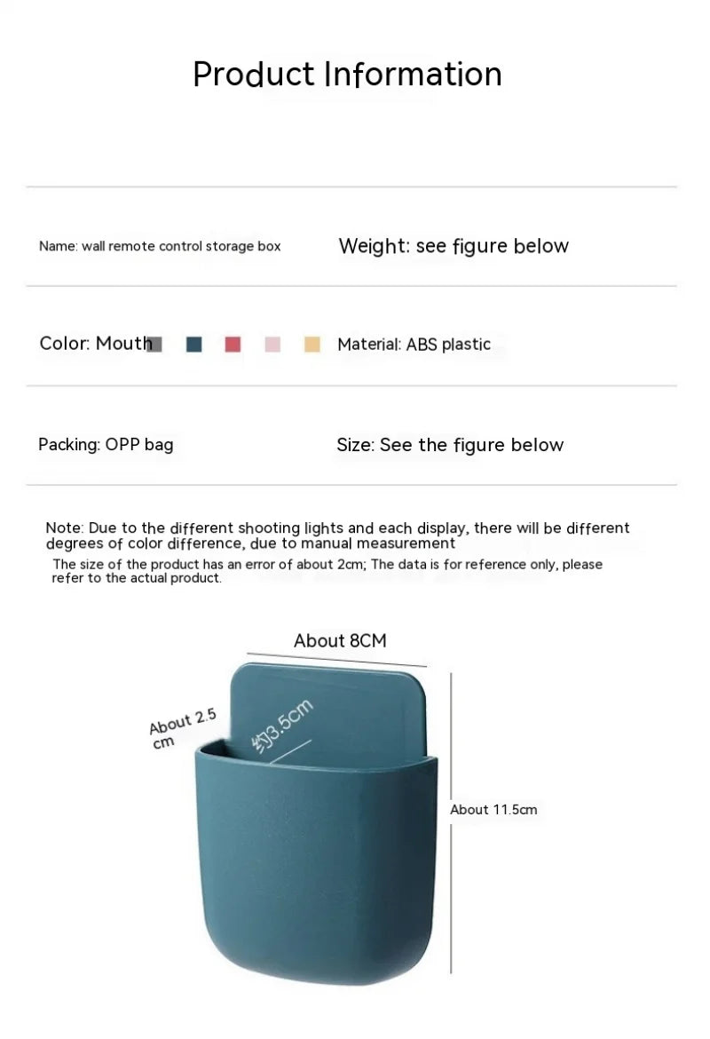 Wall-Mounted Storage Box – Phone & Remote Holder Stand