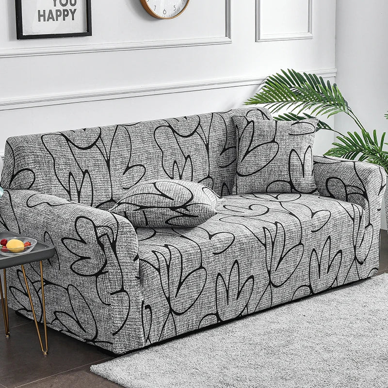 Flower Print Elastic Spandex Sofa Cover