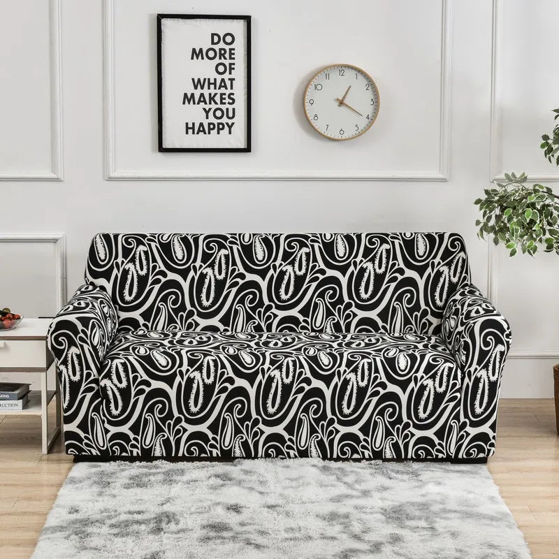 Flower Print Elastic Spandex Sofa Cover