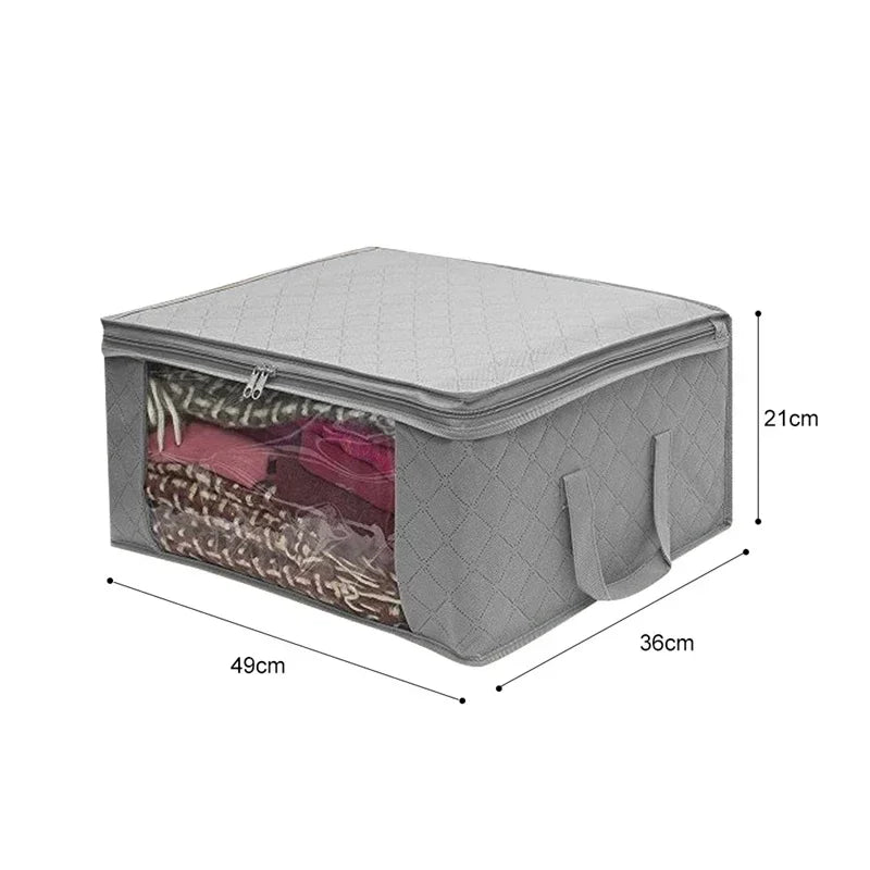 Large Capacity Foldable Fabric Clothes Storage Box with Zipper