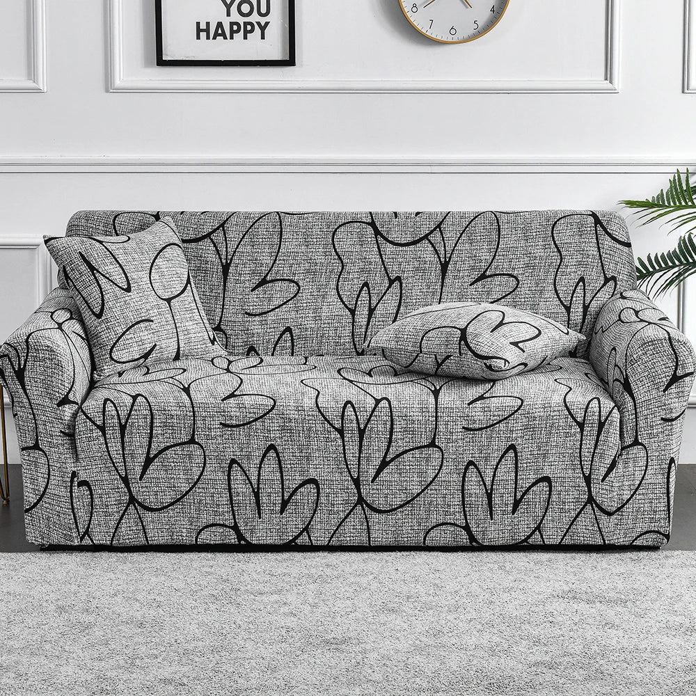 Flower Print Elastic Spandex Sofa Cover