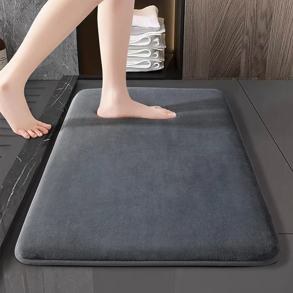 Super Absorbent Coral Velvet Anti-Slip Bathroom Floor Mat
