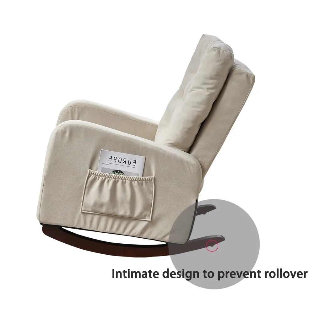 Adjustable Recliner Tatami Rocking Sofa Chair – Beige