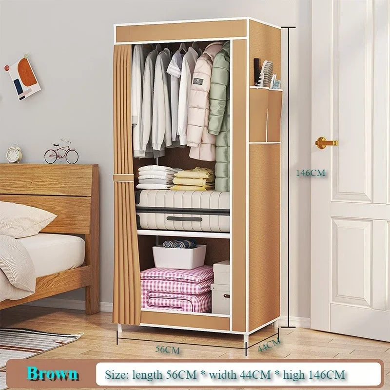 Dustproof Fabric Wardrobe – Foldable, Multilayer, Large Capacity