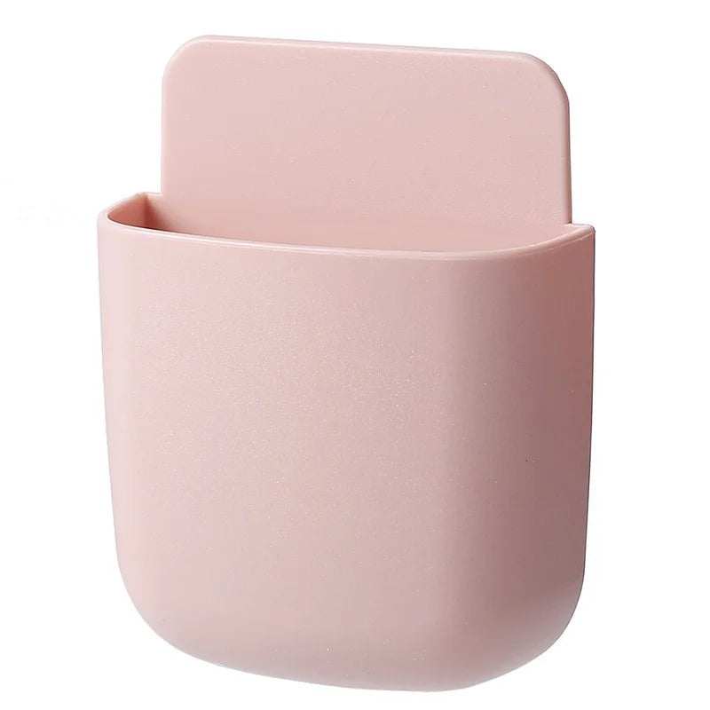 Wall-Mounted Storage Box – Phone & Remote Holder Stand