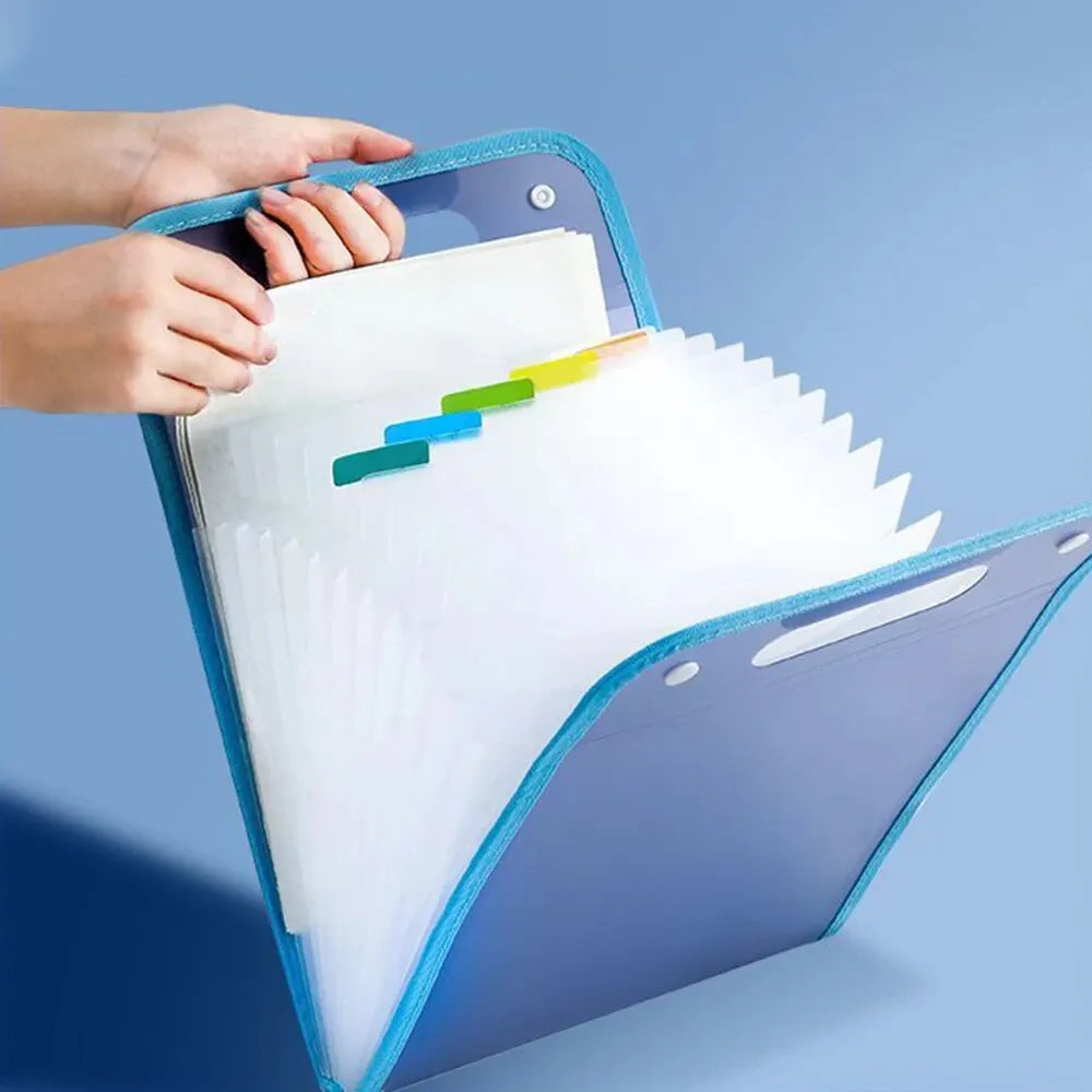 A4 Handheld File Organizer – 13-Layer Document Storage Bag