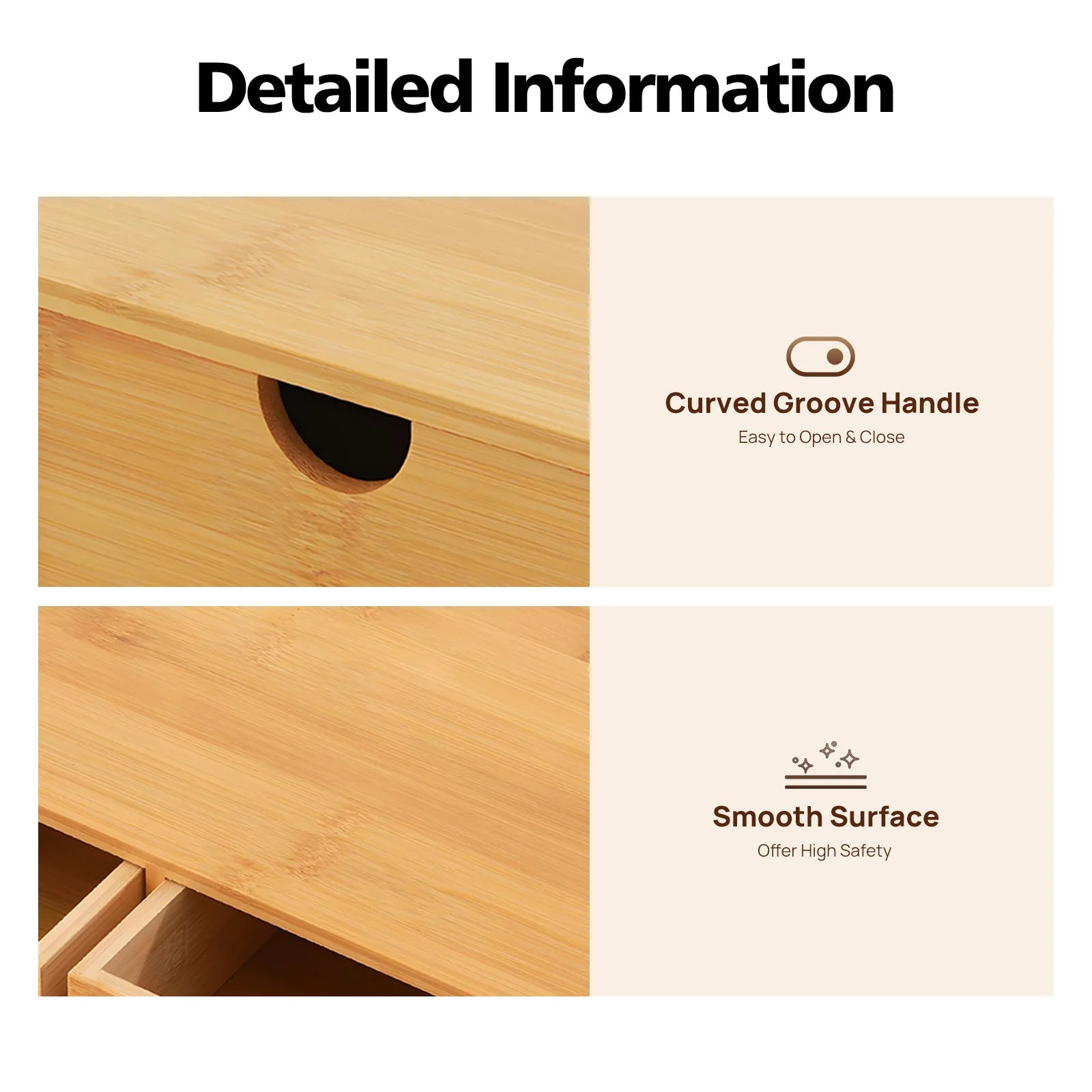 4-Drawer Bamboo Desk Organizer