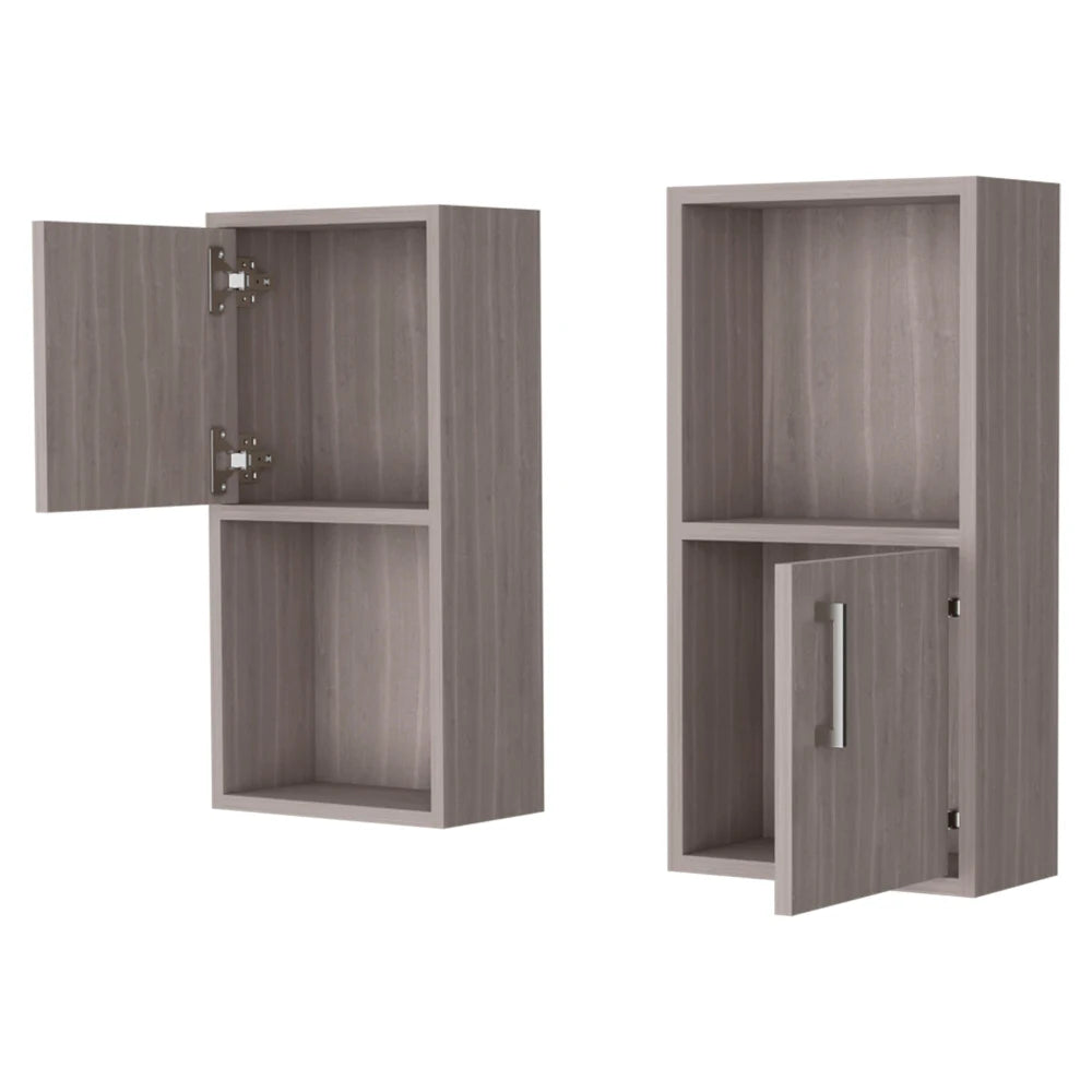 White Oak Bathroom Medicine Cabinets with Open Shelf (2-Pack)