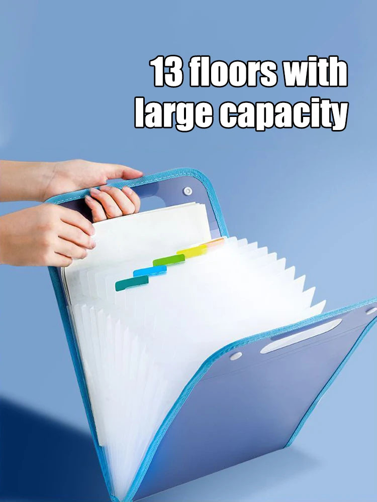 A4 Handheld File Organizer – 13-Layer Document Storage Bag
