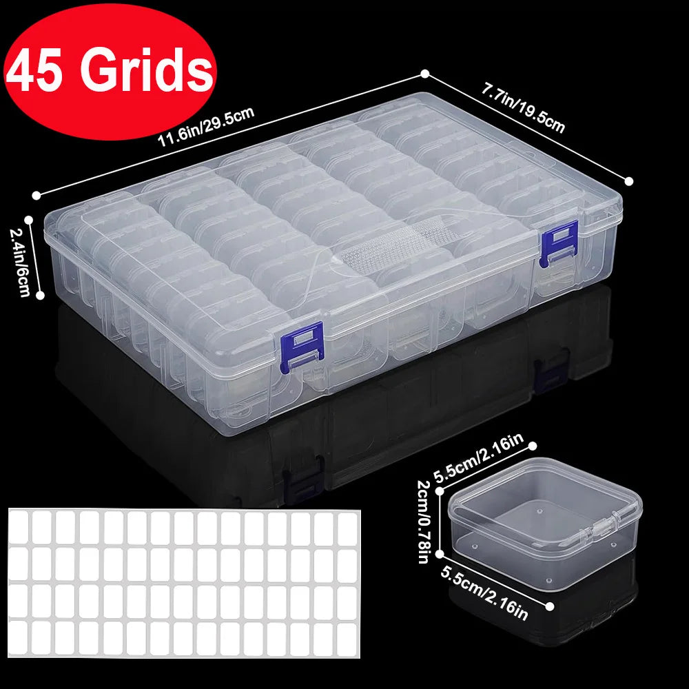 DIY Storage Box – 4 to 45 Grids for Crafts, Jewelry & Rhinestones