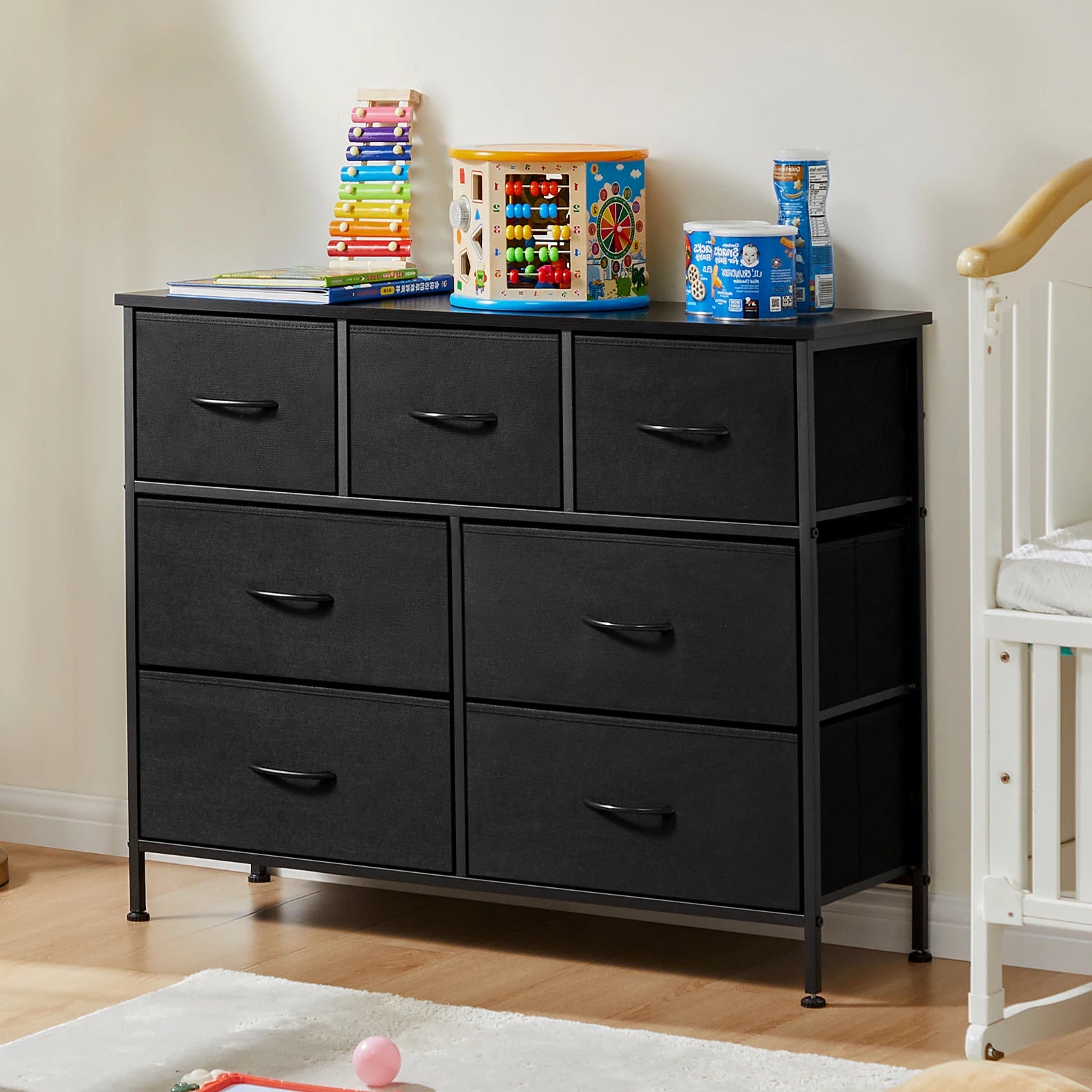 JHK Dresser with 7 Fabric Drawers