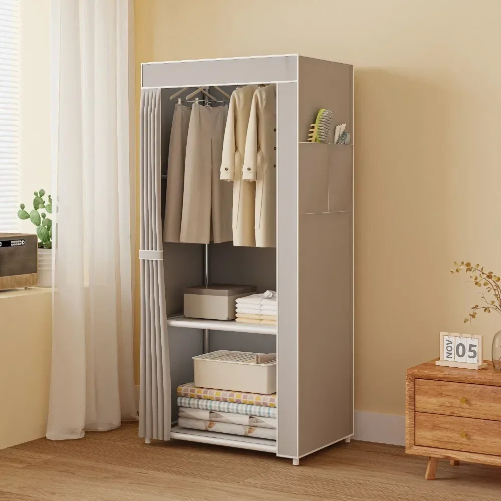 Dustproof Fabric Wardrobe – Foldable, Multilayer, Large Capacity