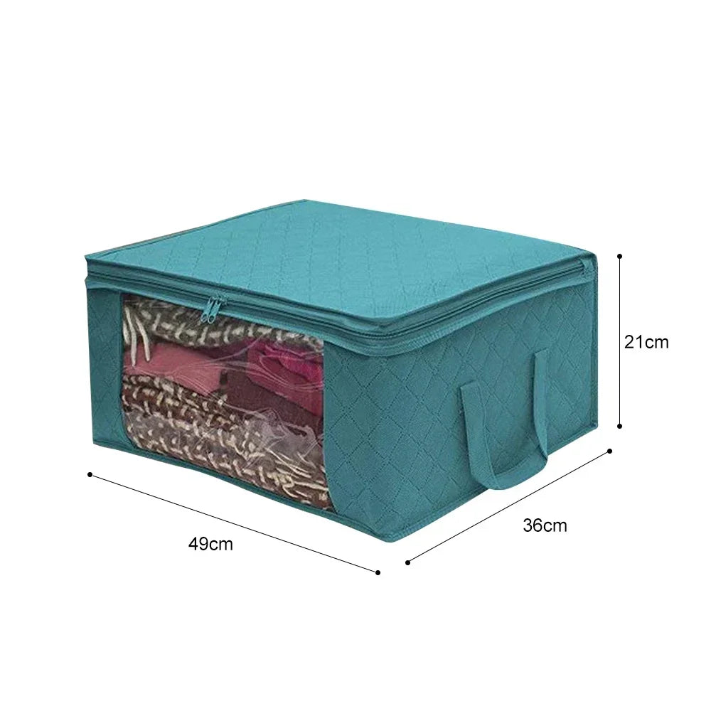 Large Capacity Foldable Fabric Clothes Storage Box with Zipper
