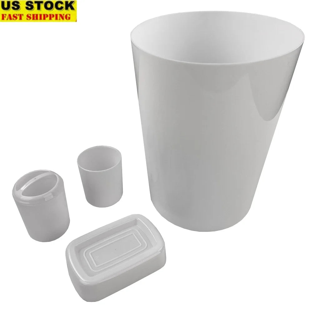 4-Piece Plastic Bathroom Set