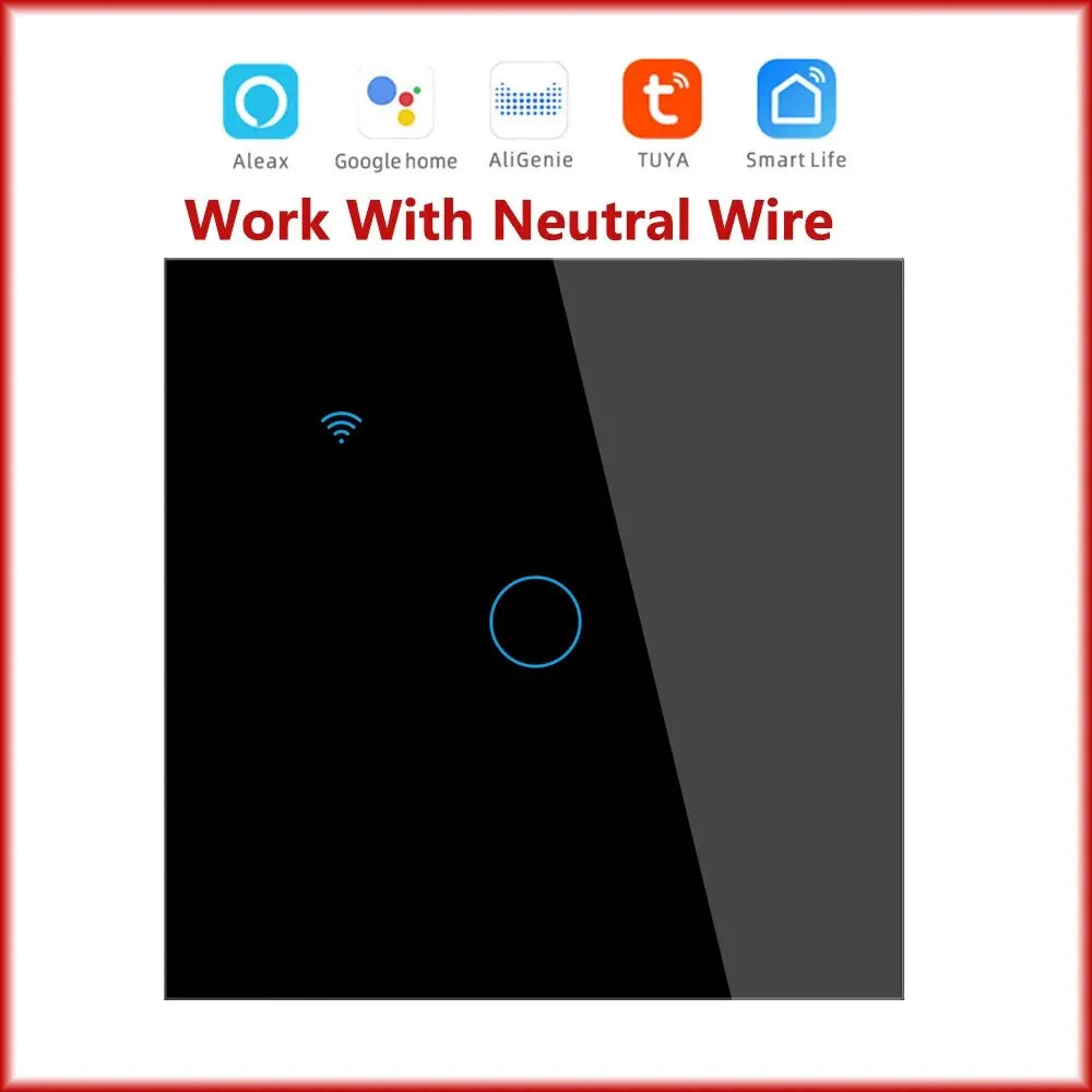 WiFi Touch Light Switch EU – 1/2/3/4 Gang, Tuya & Alexa Compatible
