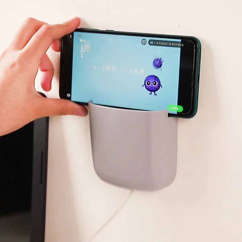 Wall-Mounted Storage Box – Phone & Remote Holder Stand