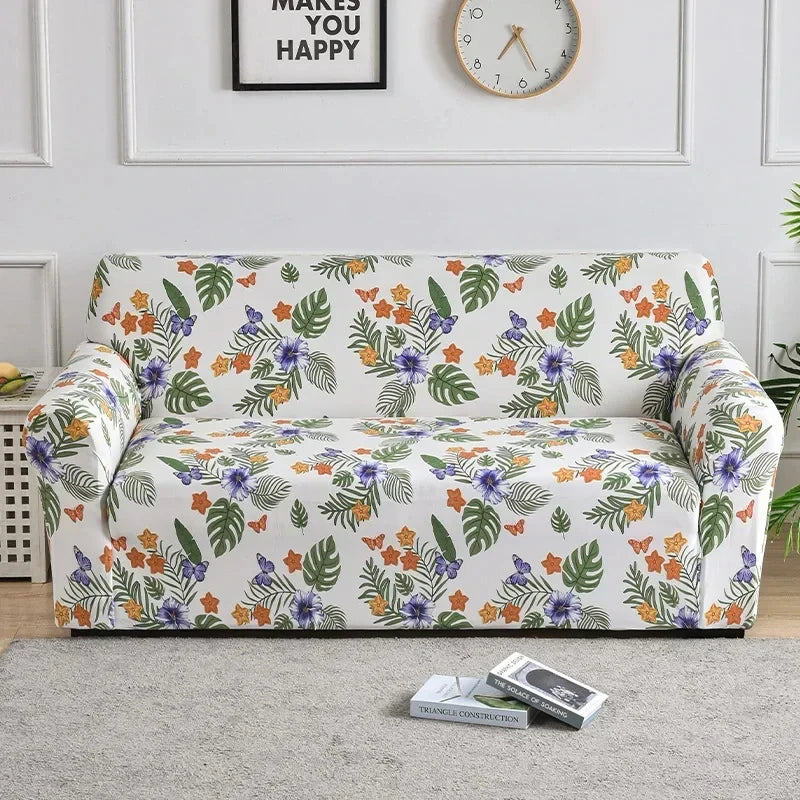 Flower Print Elastic Spandex Sofa Cover