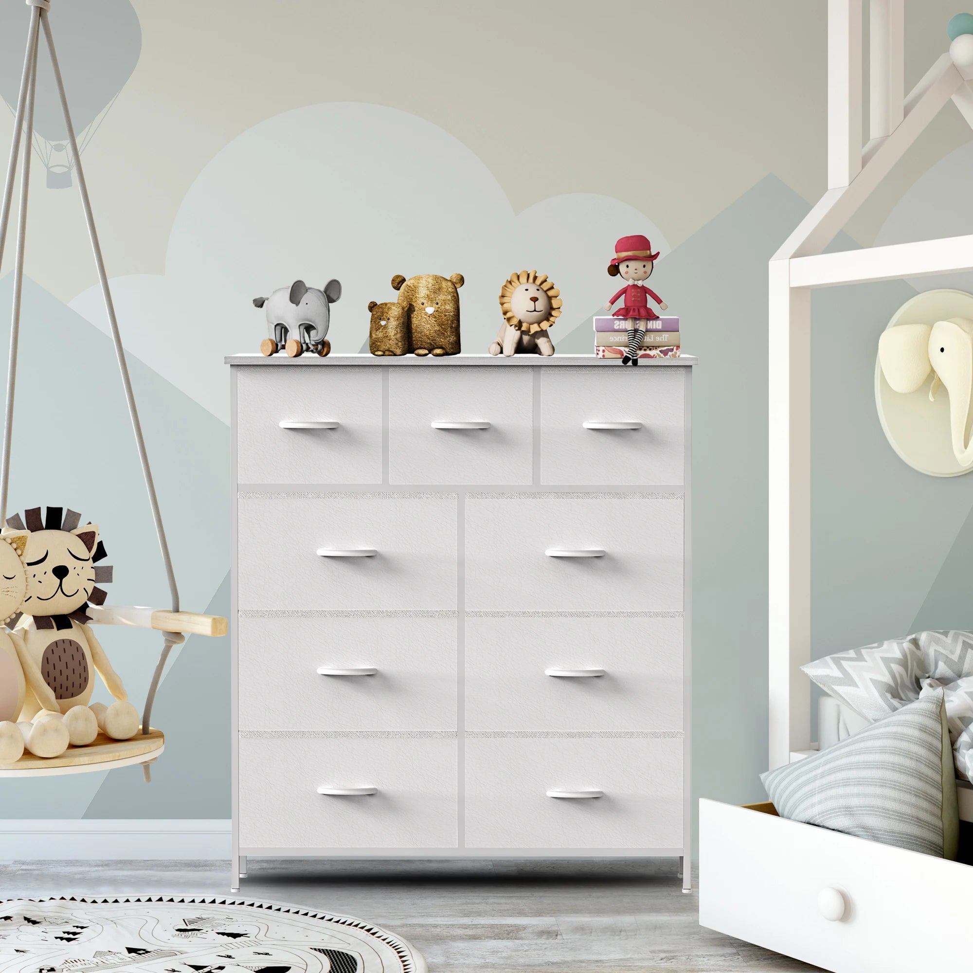 JHK Dresser with 9 Fabric Storage Drawers