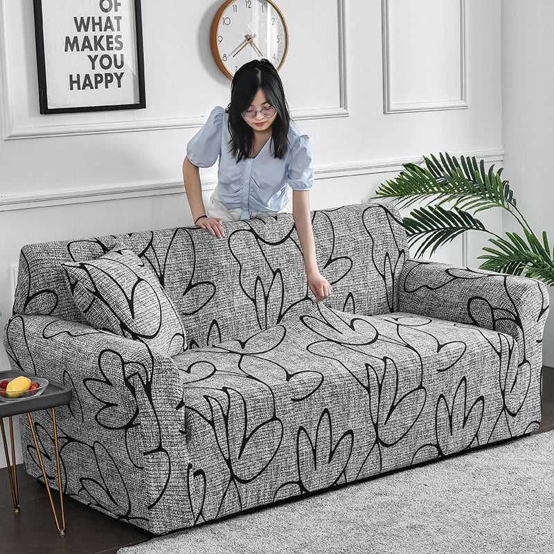 Flower Print Elastic Spandex Sofa Cover