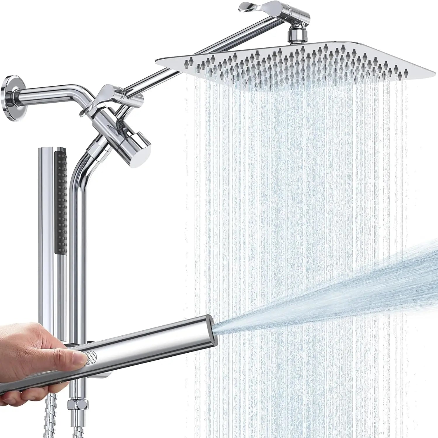 10" All-Metal Rain & Handheld Shower Head Combo