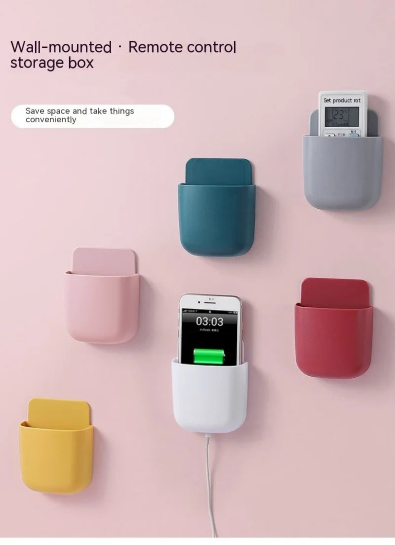 Wall-Mounted Storage Box – Phone & Remote Holder Stand