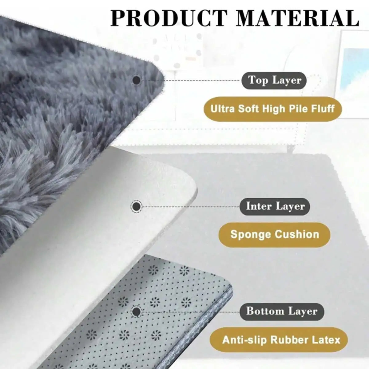 Plush Soft Fluffy Carpet Rug for Living Room & Kids’ Bedroom