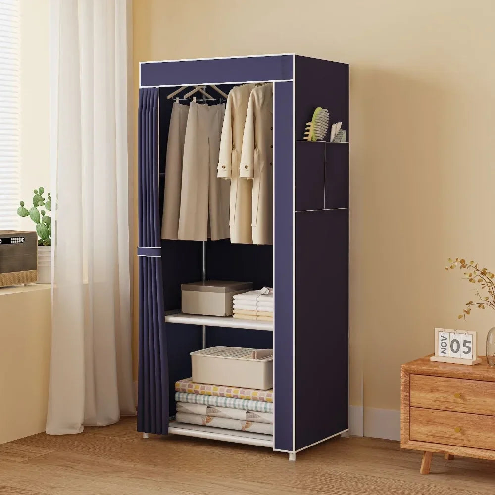 Dustproof Fabric Wardrobe – Foldable, Multilayer, Large Capacity
